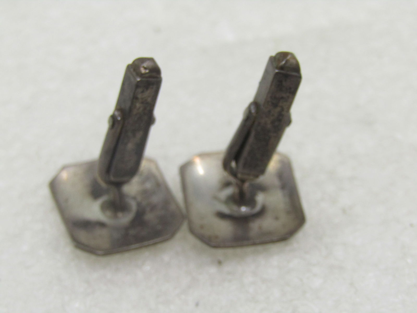 Vintage Sterling Japanese Scene Cufflinks, Two-Tone, Mid-Century - 5