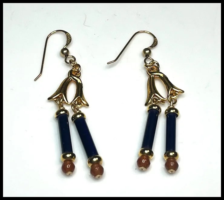 Vintage Beaded Necklace and Earring Set 14k GF - 4