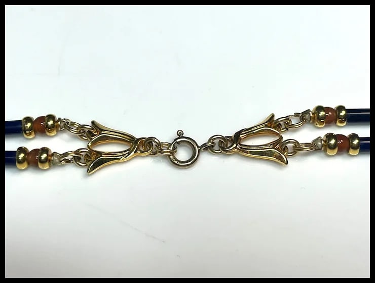 Vintage Beaded Necklace and Earring Set 14k GF - 7