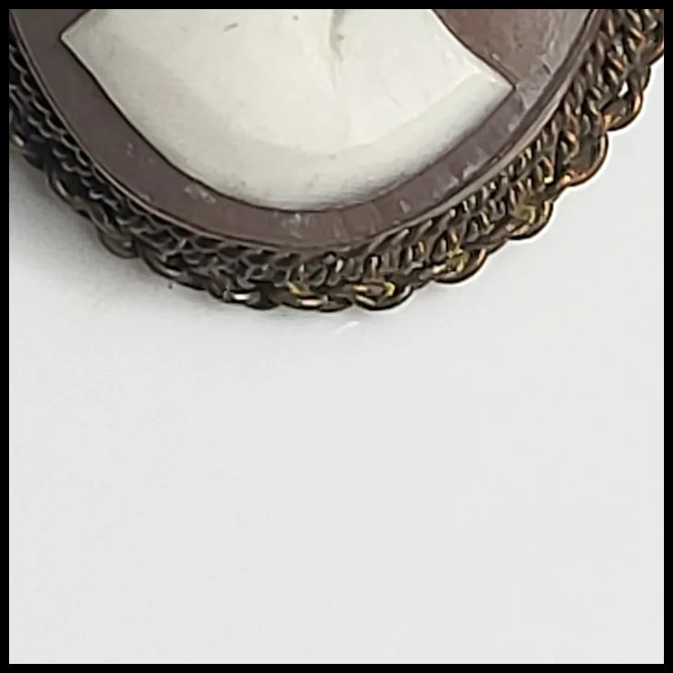 Vintage Shell Cameo Pendant/ Brooch - 4