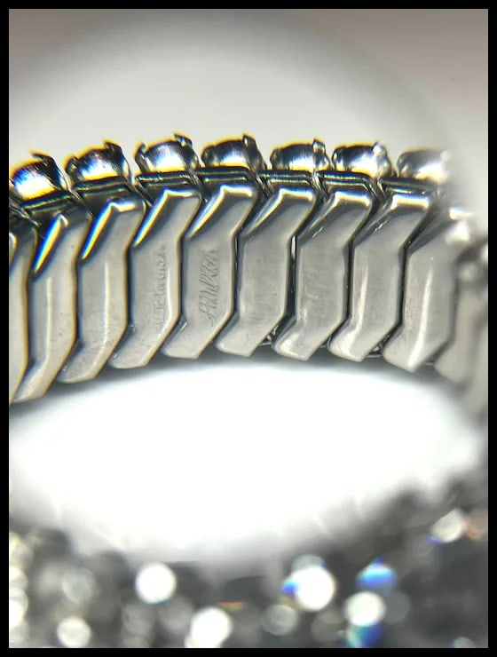 Vintage Mid- Century Crystal Expandable Oversized Statement Bracelet - 5