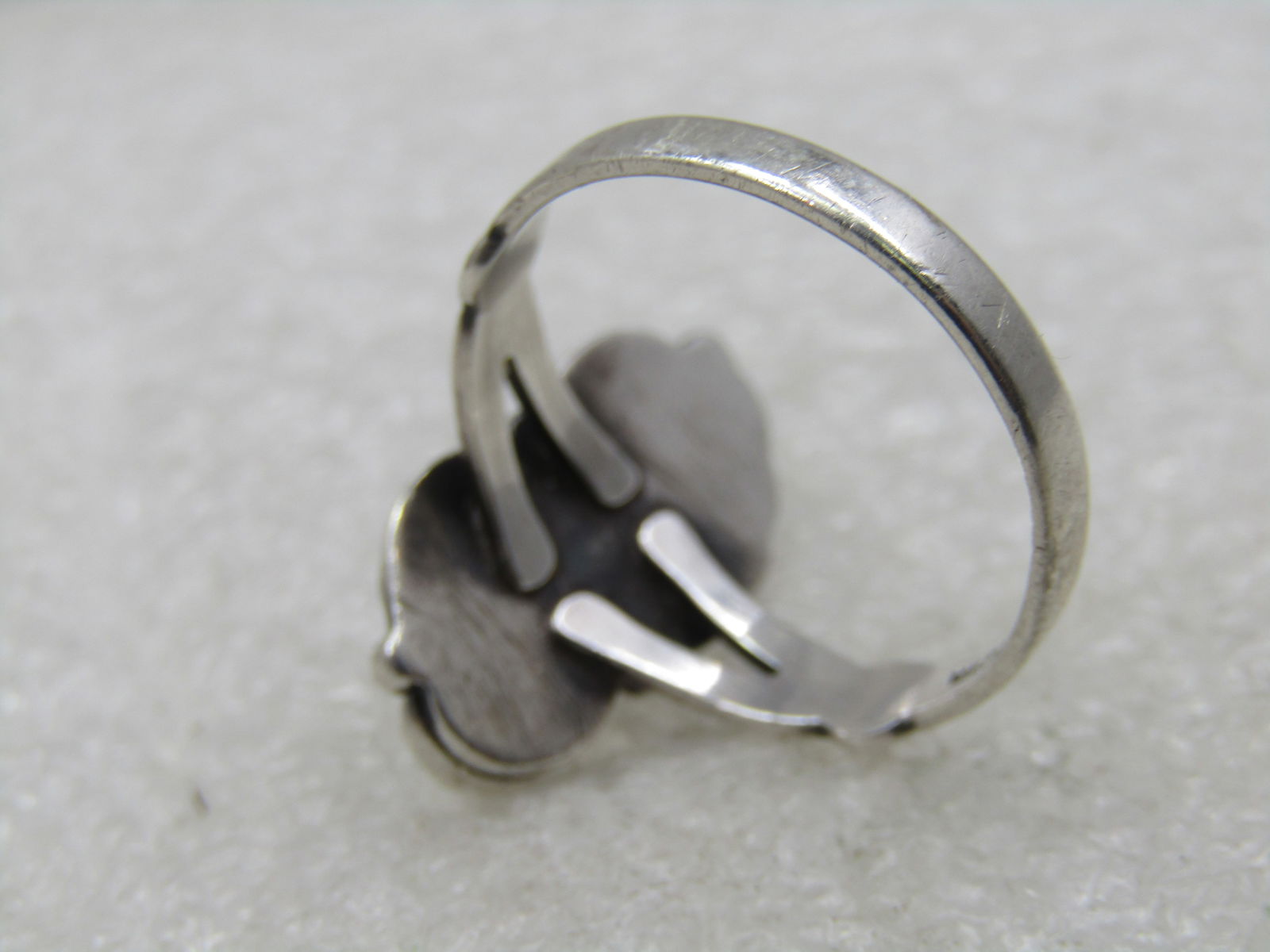 Vintage Sterling Southwestern Hematite Ring, Sz. 8, Signed WM - 7