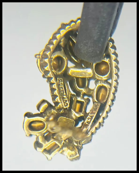 Vintage Hollycraft 1955 Pastel Rhinestone Statement Earrings - 7