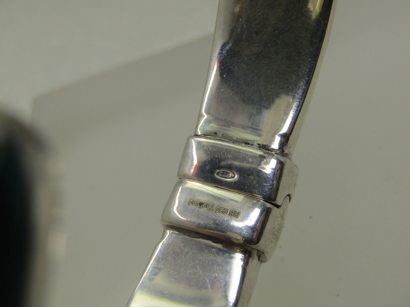 Sterling Silver Turquoise Enameled Clamper Bracelet, 7.25" - 3