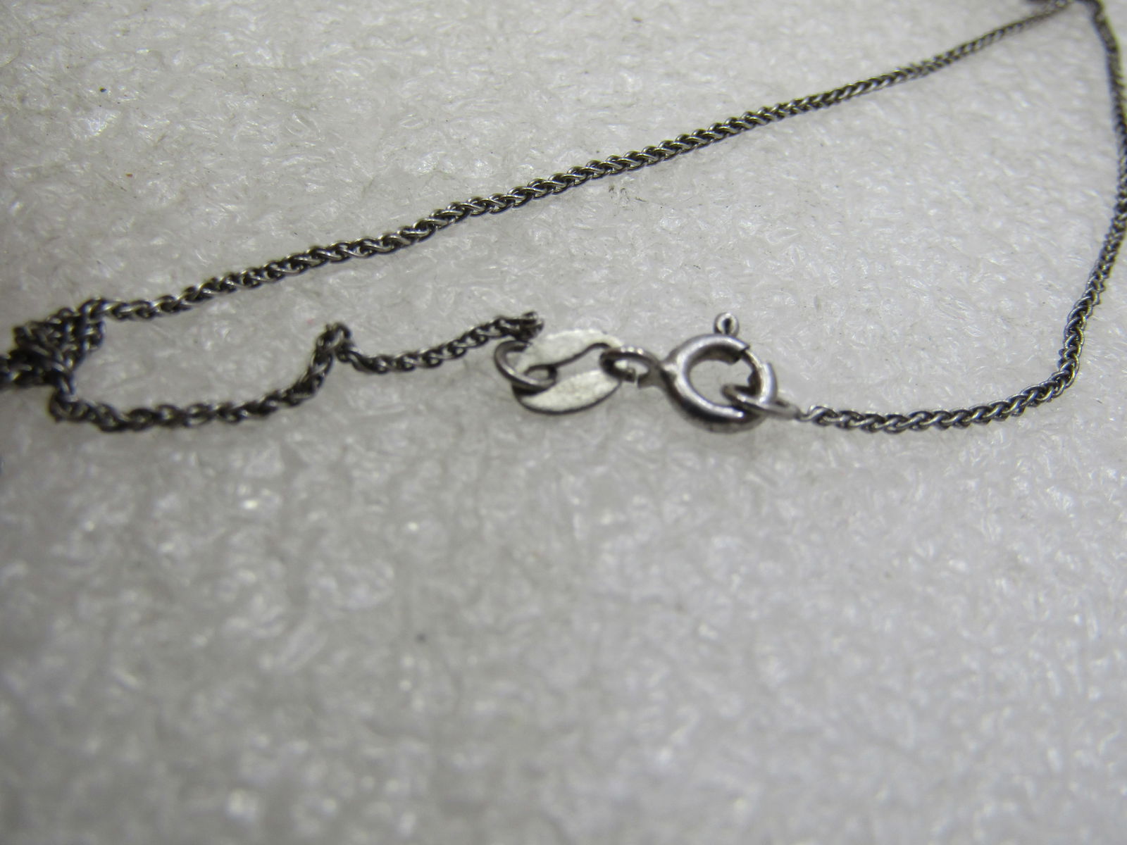 Vintage Sterling Teardrop Floating Black Diamond Necklace, 18", 1980's-1990's - 8