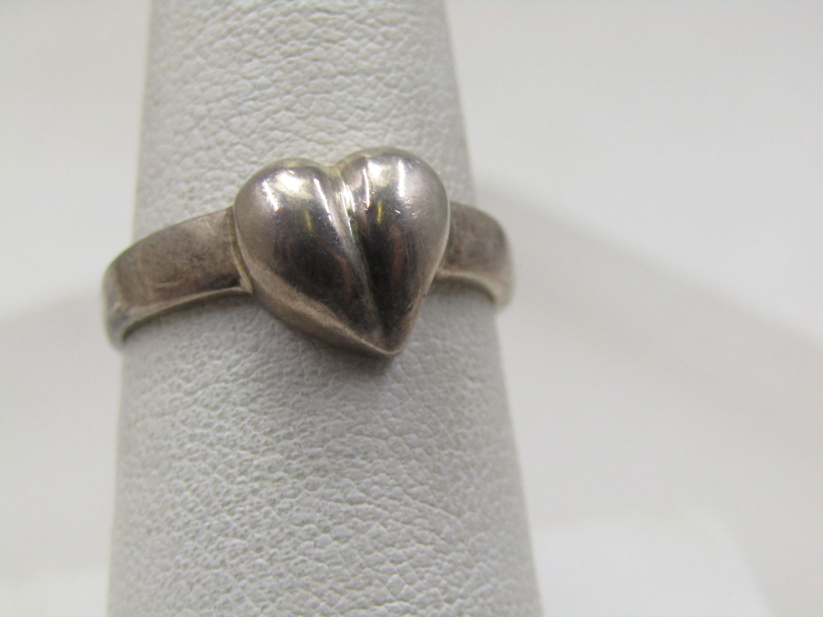 Vintage Sterling Heart Ring, Sz. 7.75, Signed (1 of 7)