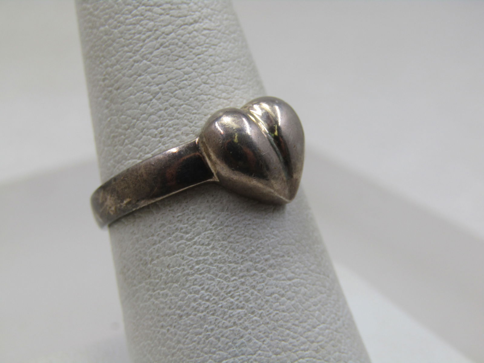 Vintage Sterling Heart Ring, Sz. 7.75, Signed - 2