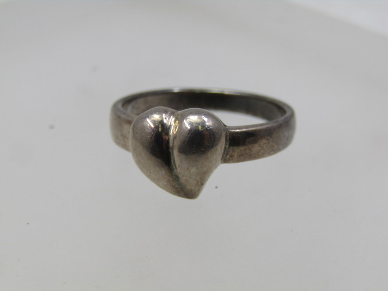 Vintage Sterling Heart Ring, Sz. 7.75, Signed - 4
