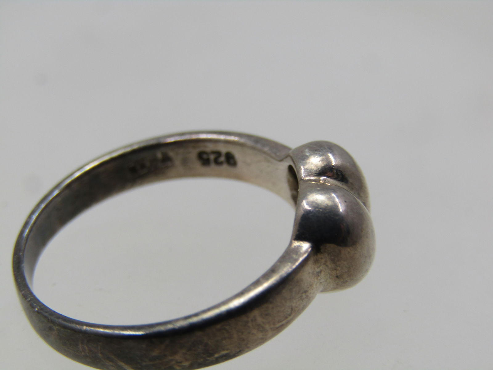 Vintage Sterling Heart Ring, Sz. 7.75, Signed - 6