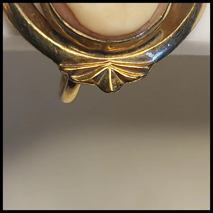 Vintage Ornate Shell Filigree Screw Back Cameo Earrings - 4