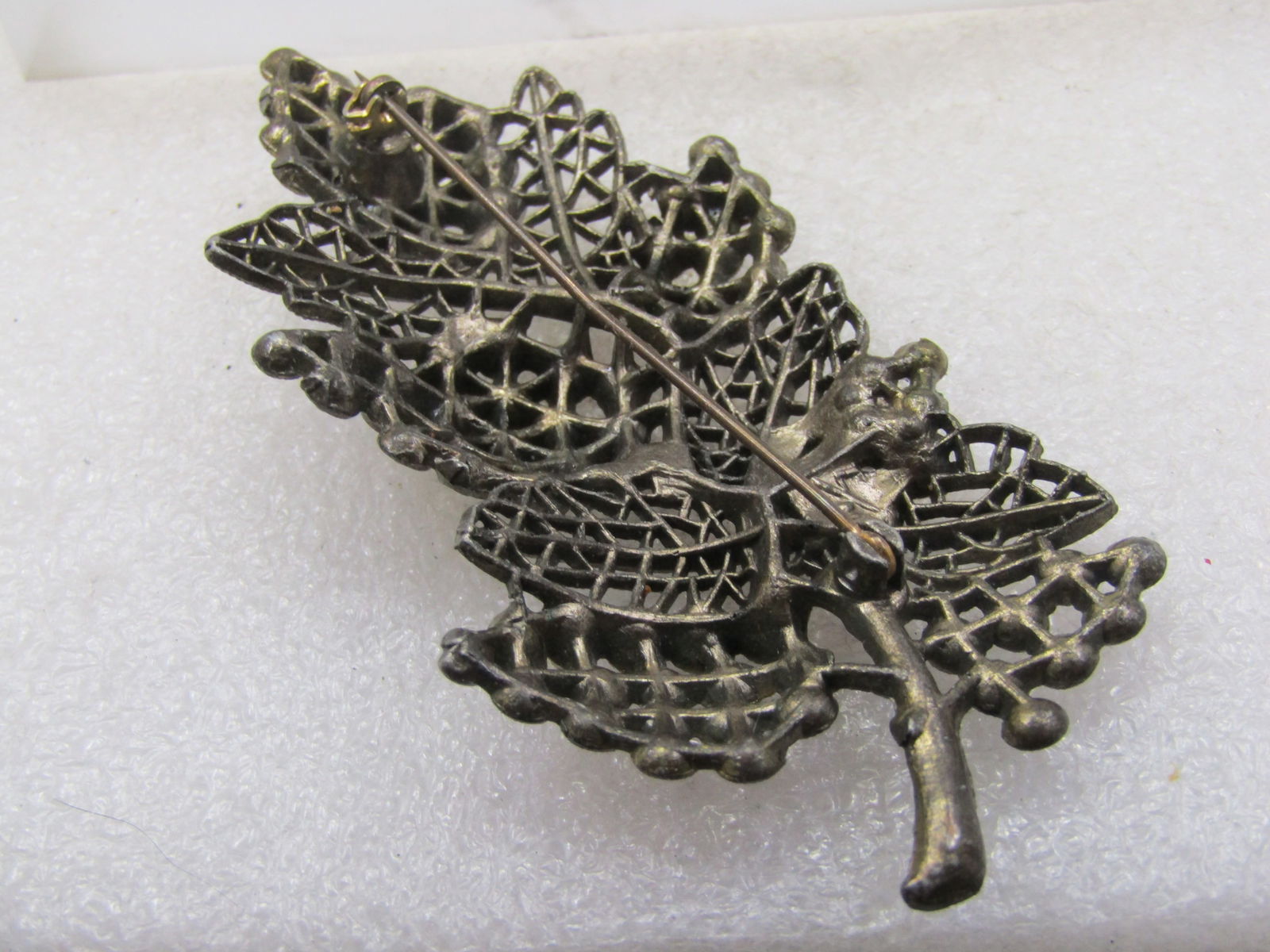 Vintage Rhinestone Stem Brooch, 3.5", 1920's-1930's. . - 7