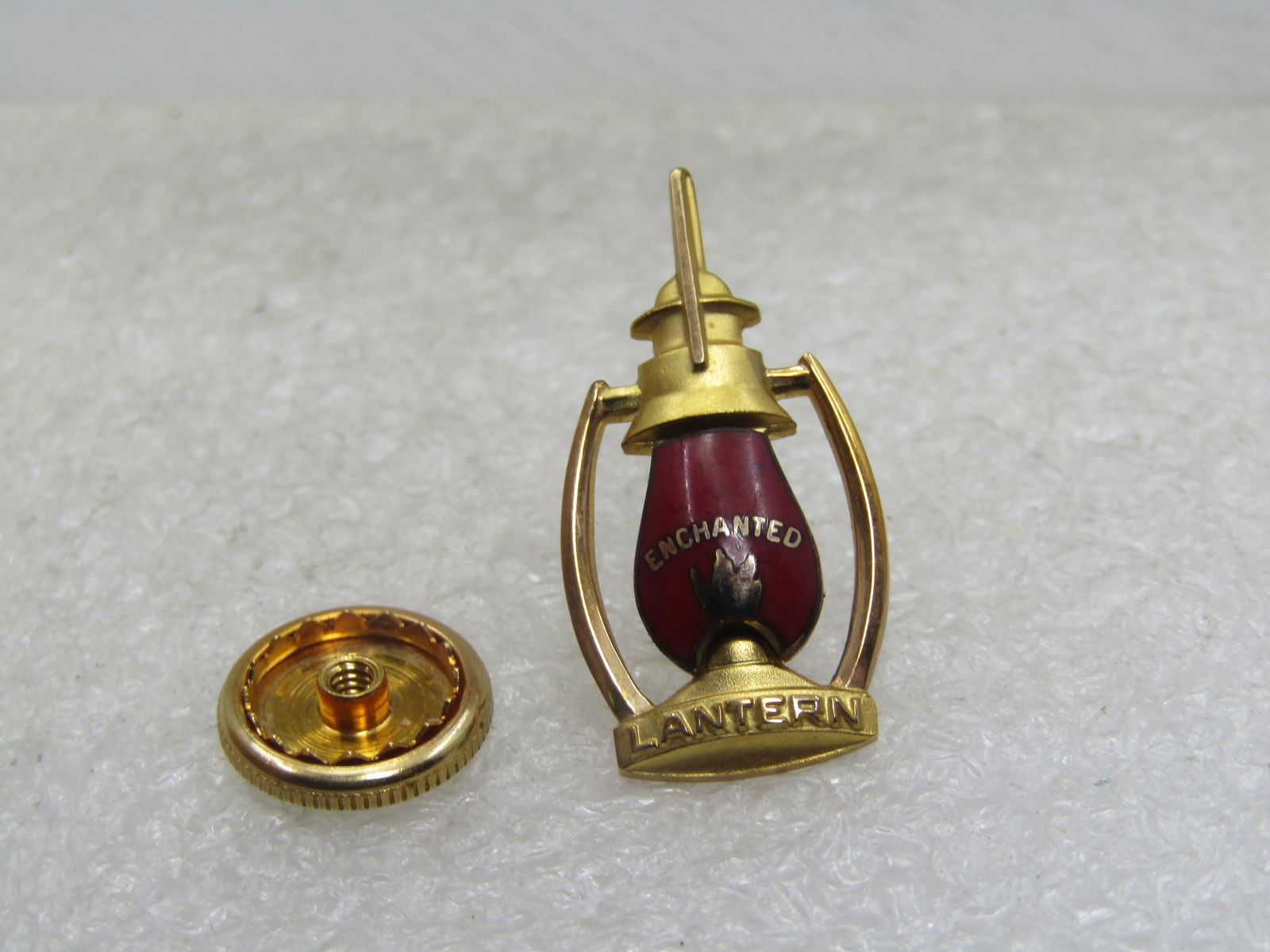 Vintage 10kt Enameled Masonic Echanted Lapel Pin - 5