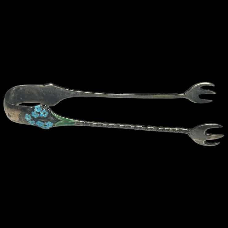 Vintage Sterling Silver and Enamel Forget Me Not Spoon (1 of 8)
