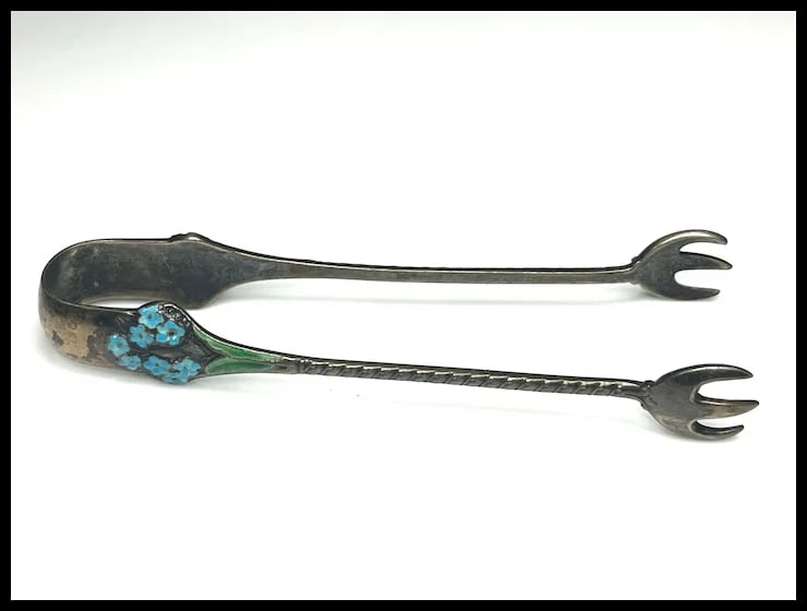 Vintage Sterling Silver and Enamel Forget Me Not Spoon - 2