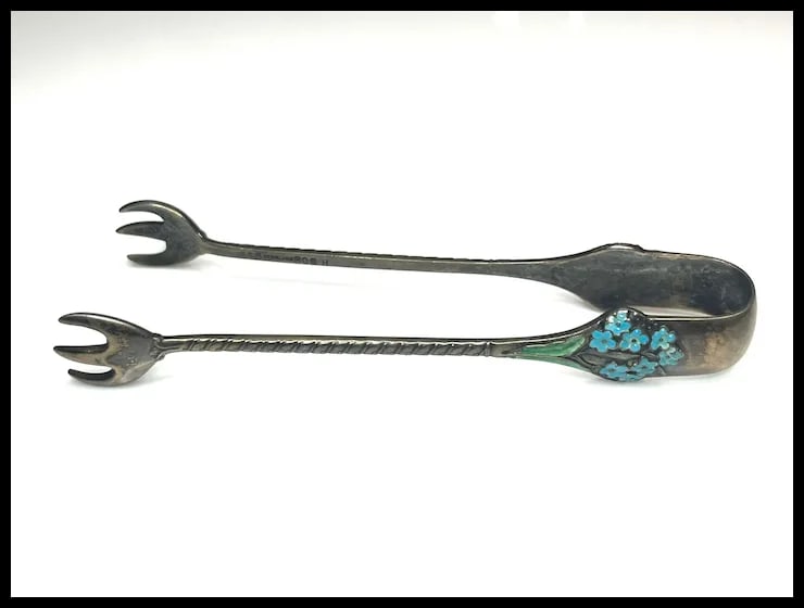 Vintage Sterling Silver and Enamel Forget Me Not Spoon - 4