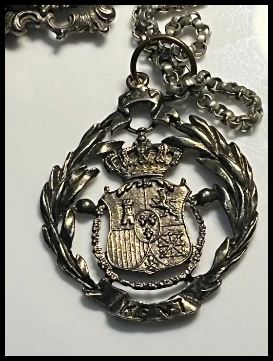 Custom Antique German Ritual Relic Sterling Silver Coin Medalian Necklace/Belt - 10