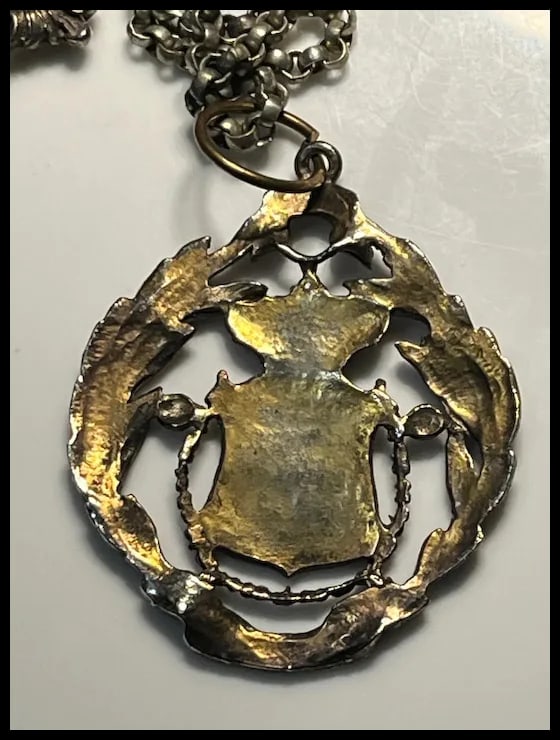 Custom Antique German Ritual Relic Sterling Silver Coin Medalian Necklace/Belt - 11