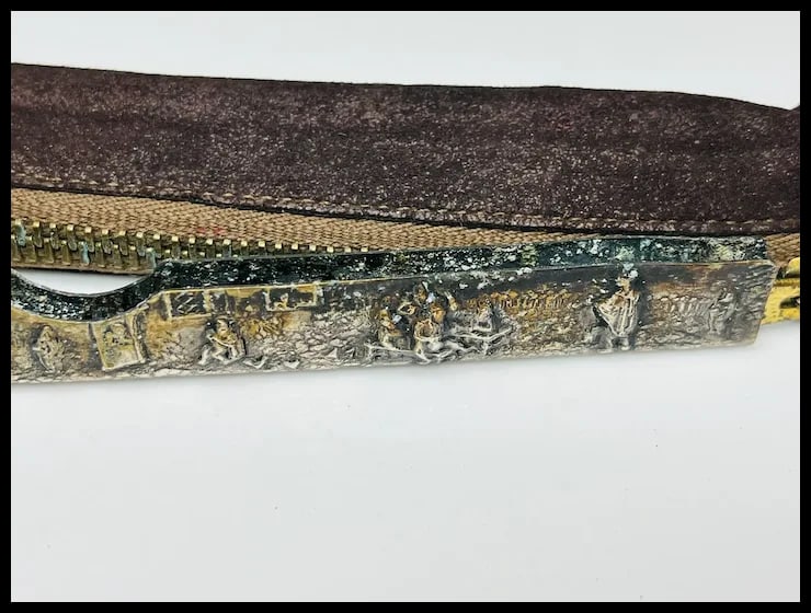 Vintage Silver Plate Scenic Comb Holder with Cover -No Comb - 6