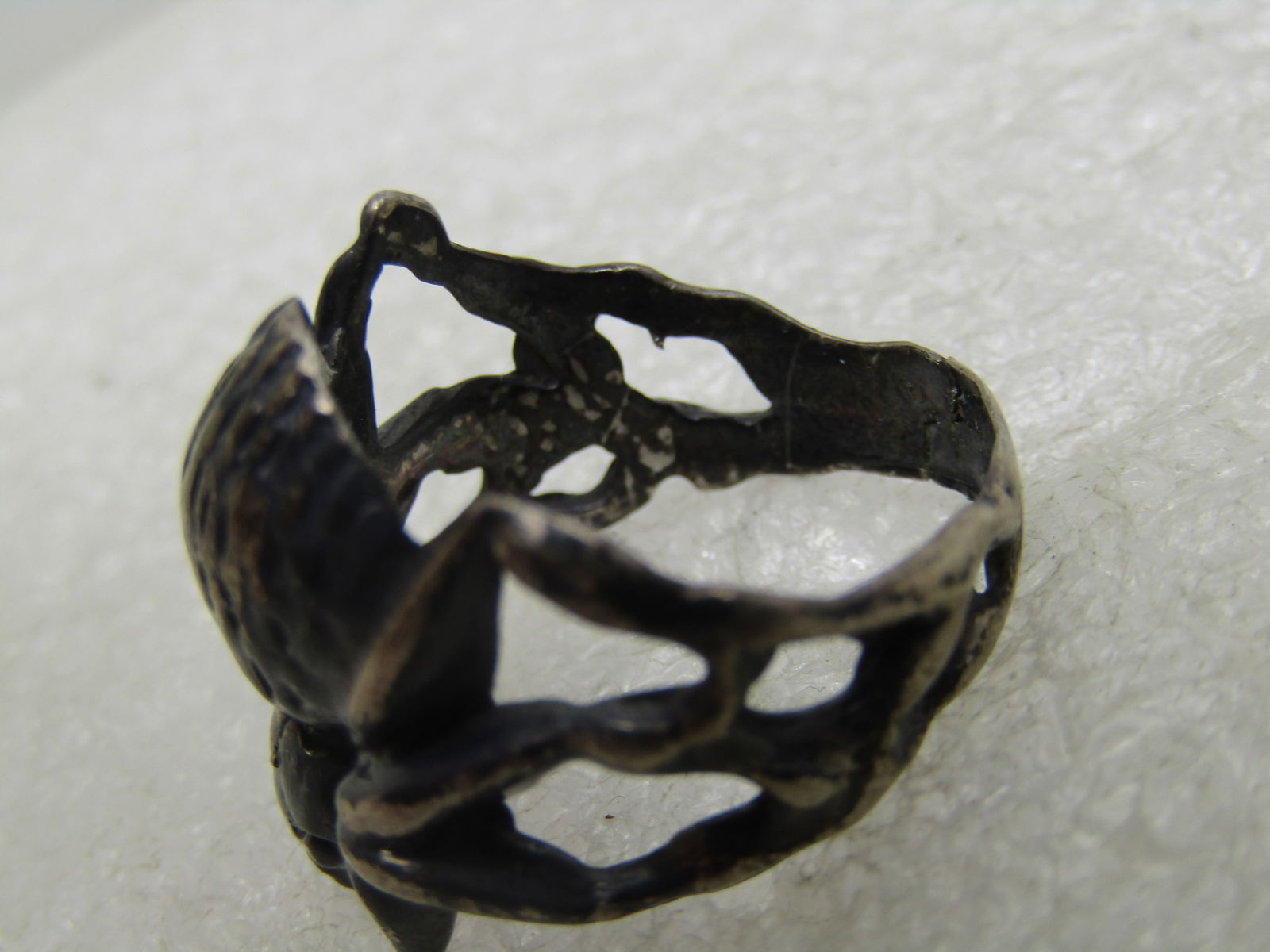 Vintage Sterling Wide Spider Ring, Sz. 6, Age 1960's-1970's - 7