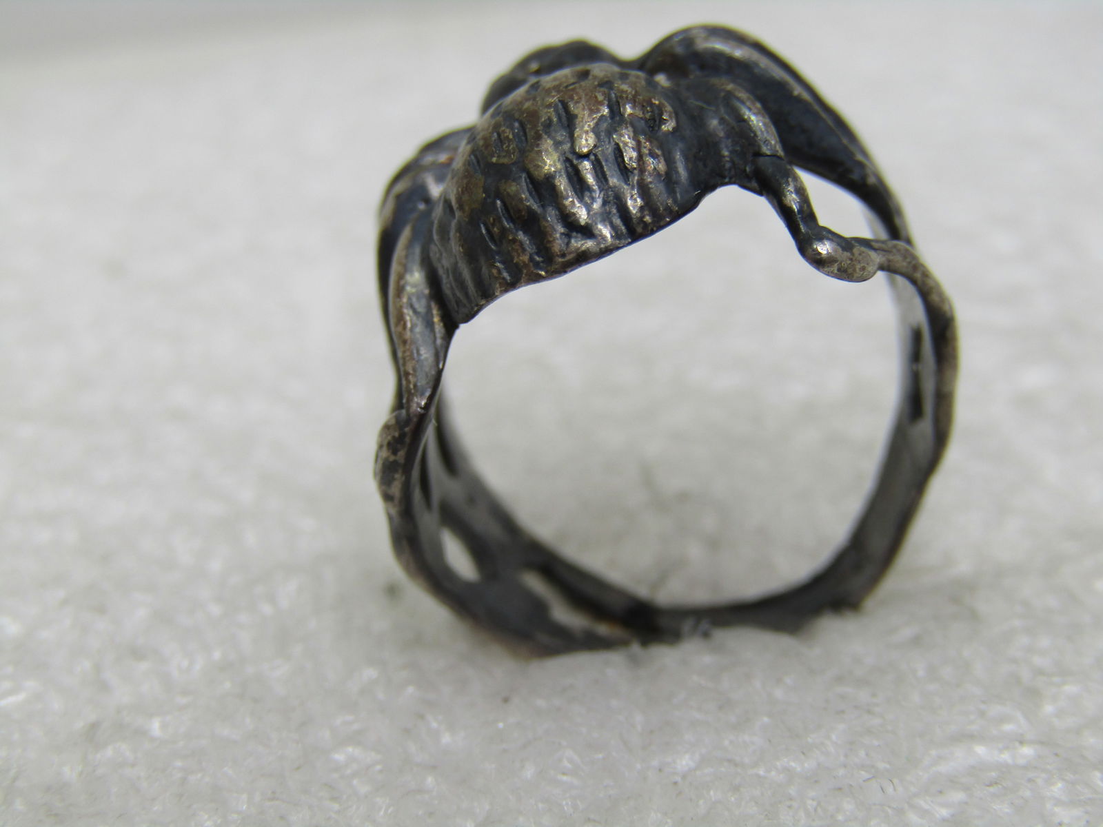 Vintage Sterling Wide Spider Ring, Sz. 6, Age 1960's-1970's - 8