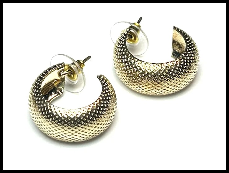 Estate Sterling Silver Gold Plated Earrings - 2