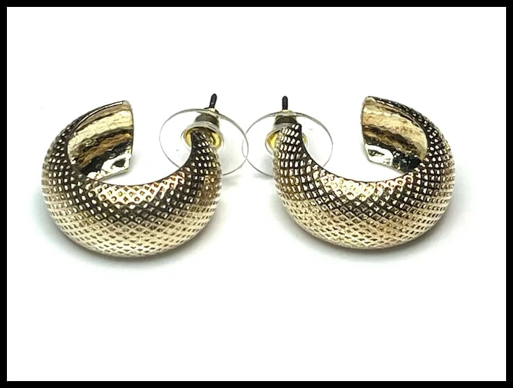 Estate Sterling Silver Gold Plated Earrings - 3