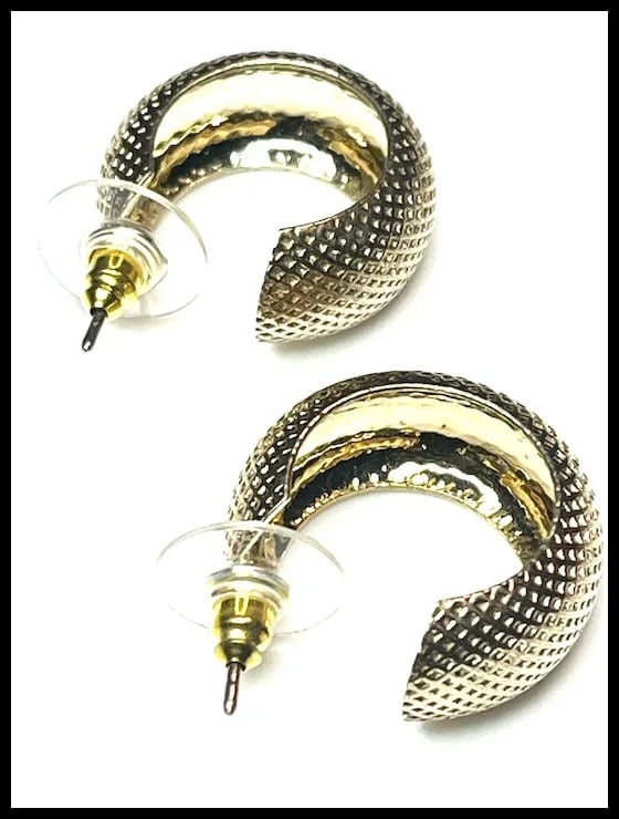 Estate Sterling Silver Gold Plated Earrings - 4