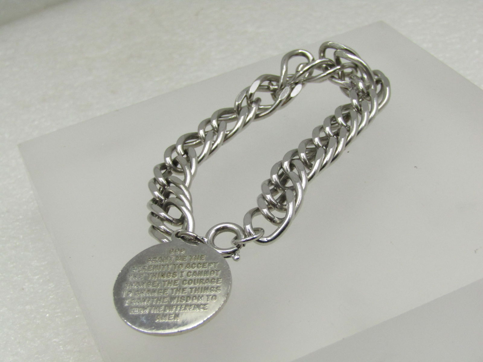 Vintage Serenity Prayer Charm Bracelet, 9.5mm, 7.25" - 4