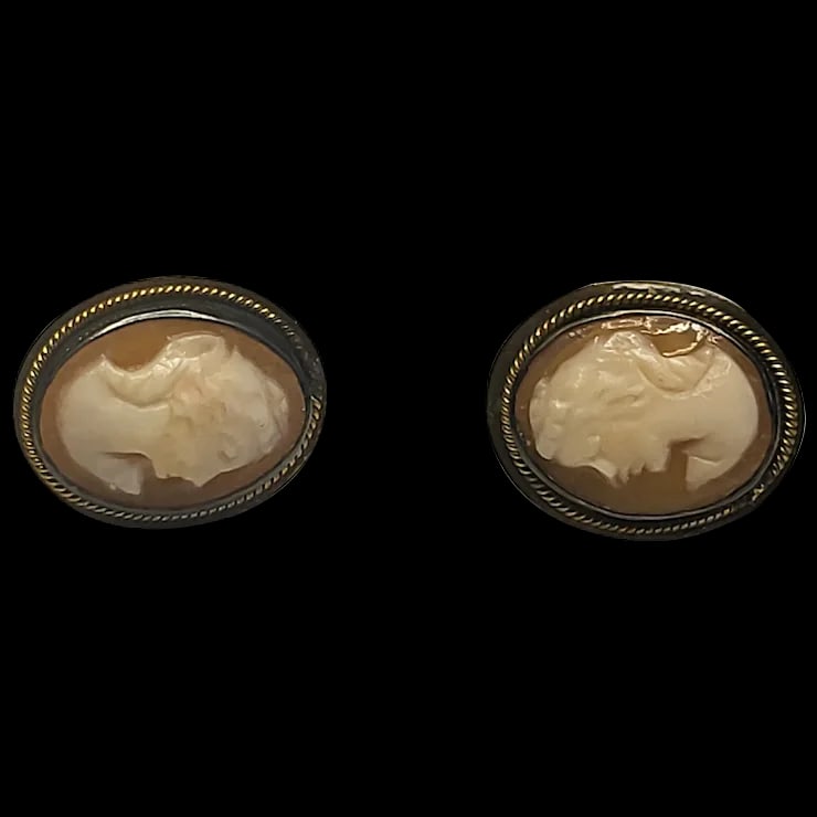 Vintage Shell Cameo Earrings (1 of 6)