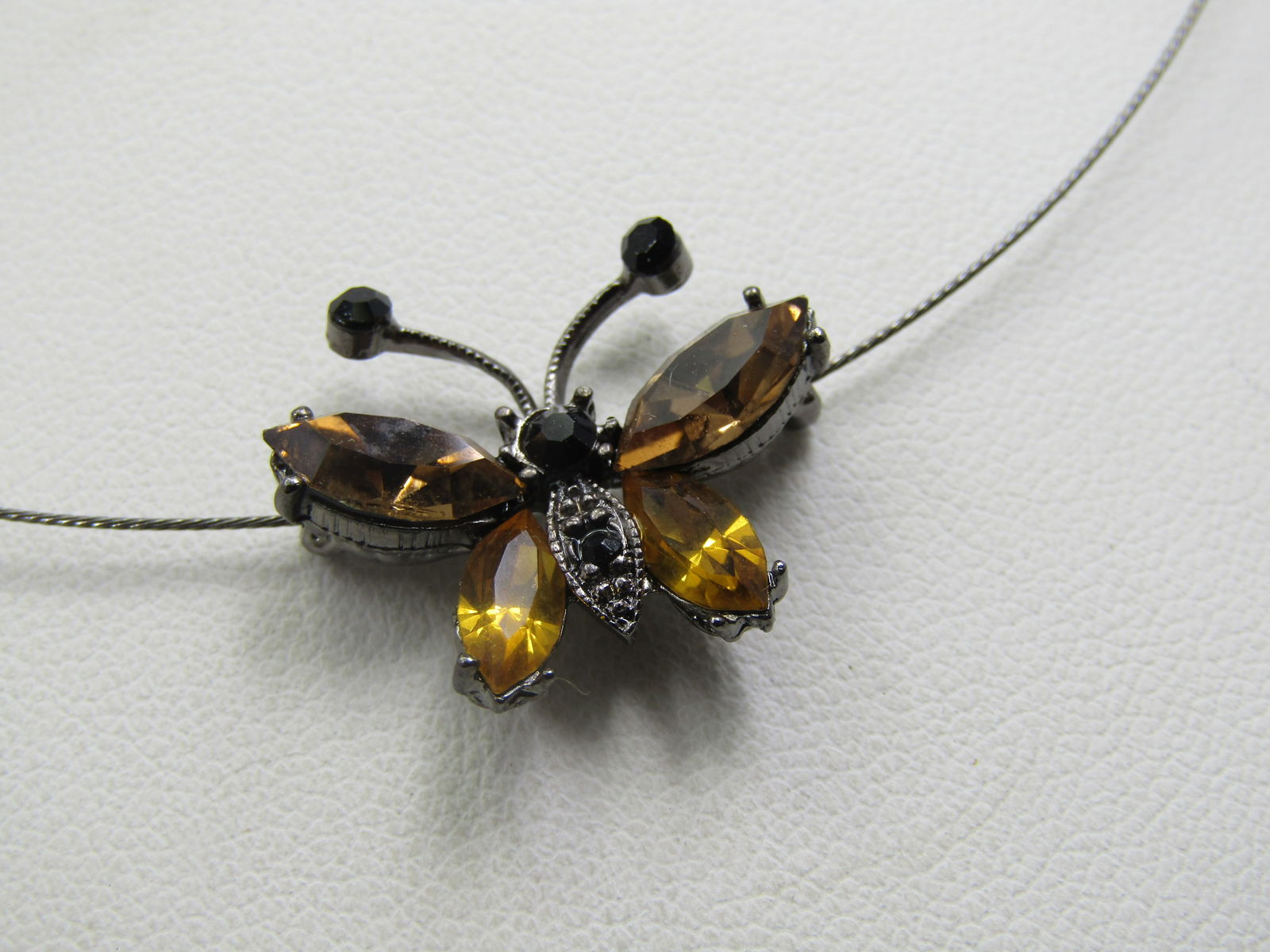 Rhinestone Butterfly Slide Necklace, 18" - 4