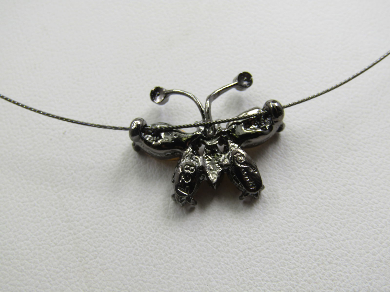 Rhinestone Butterfly Slide Necklace, 18" - 5