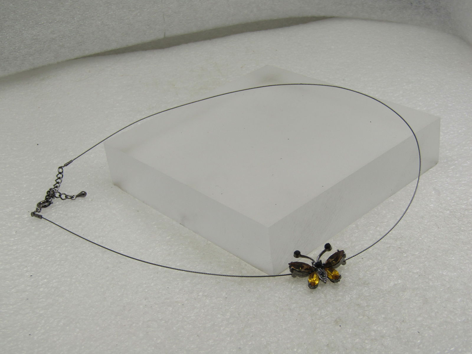 Rhinestone Butterfly Slide Necklace, 18" - 6