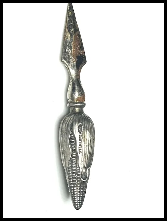 Vintage Sterling Silver Corn and the Cobb Holder - 4