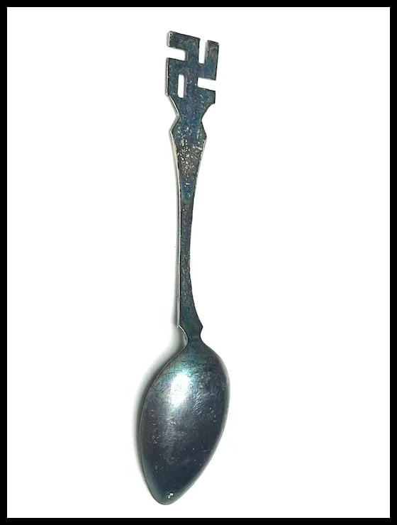 Vintage Navajo Native Rolling-Log Sterling Silver Hand Stamped Spoon - 6