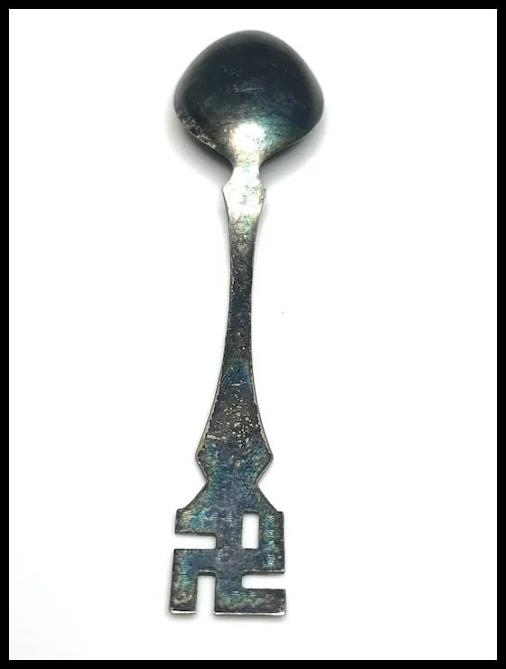 Vintage Navajo Native Rolling-Log Sterling Silver Hand Stamped Spoon - 7