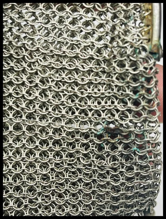 Vintage Sterling Silver Chainmail Two Compartment Coin Purse/ Pendant - 8