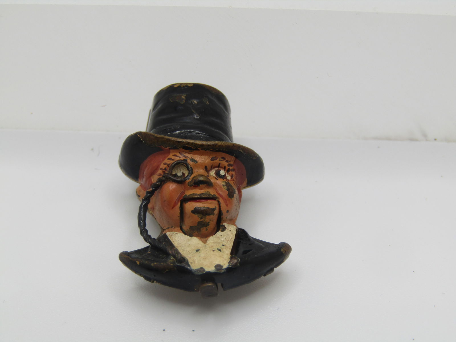 Antique Charlie McCarthy Fur Clip, Edgar Bergen, Enameled 1920's - 2