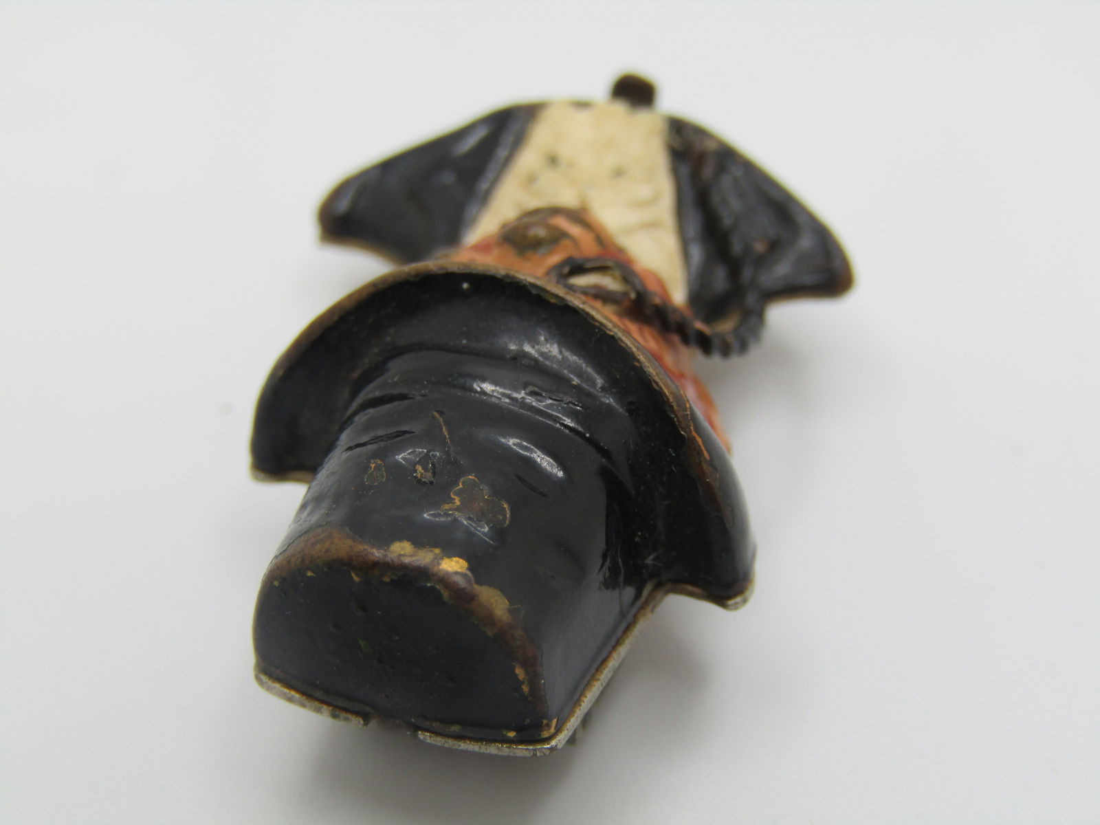 Antique Charlie McCarthy Fur Clip, Edgar Bergen, Enameled 1920's - 4