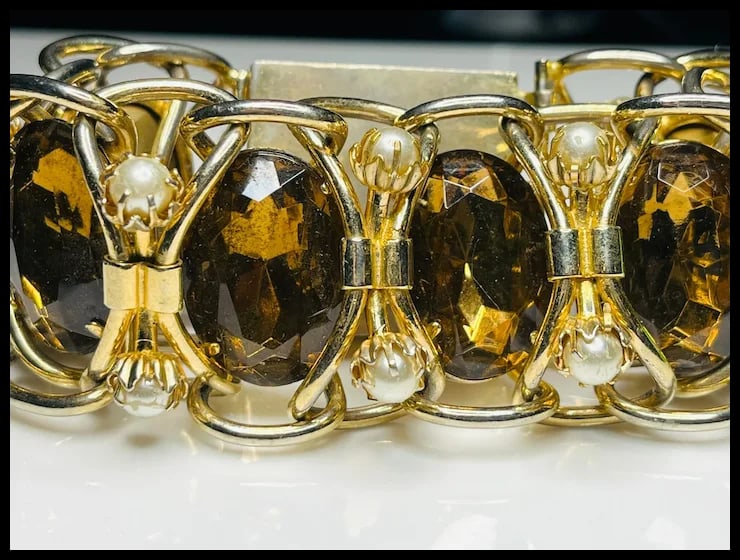 Vintage Costume Jewelry Statement Bracelet - 5