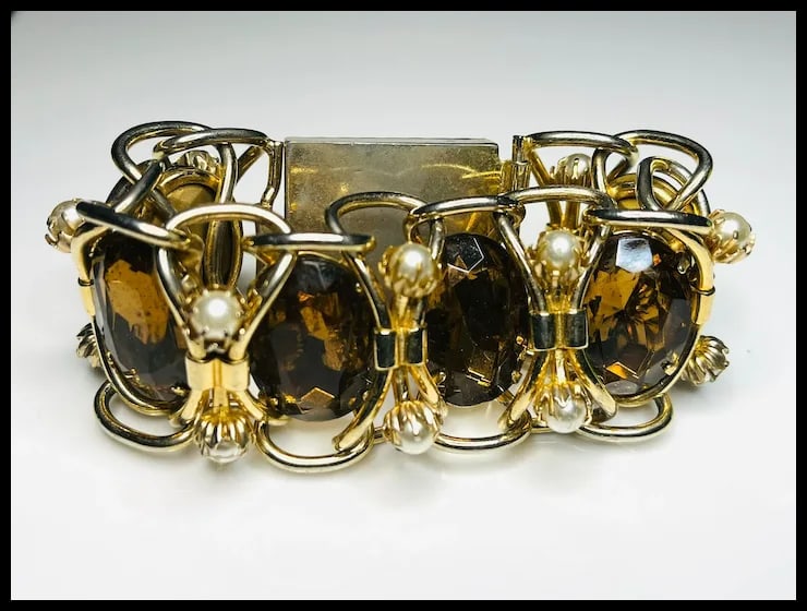 Vintage Costume Jewelry Statement Bracelet - 7