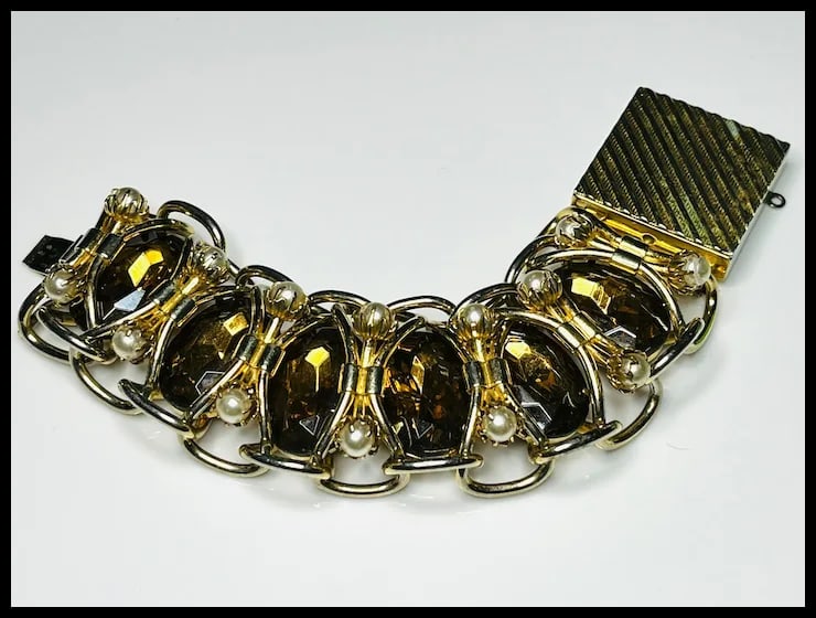 Vintage Costume Jewelry Statement Bracelet - 8