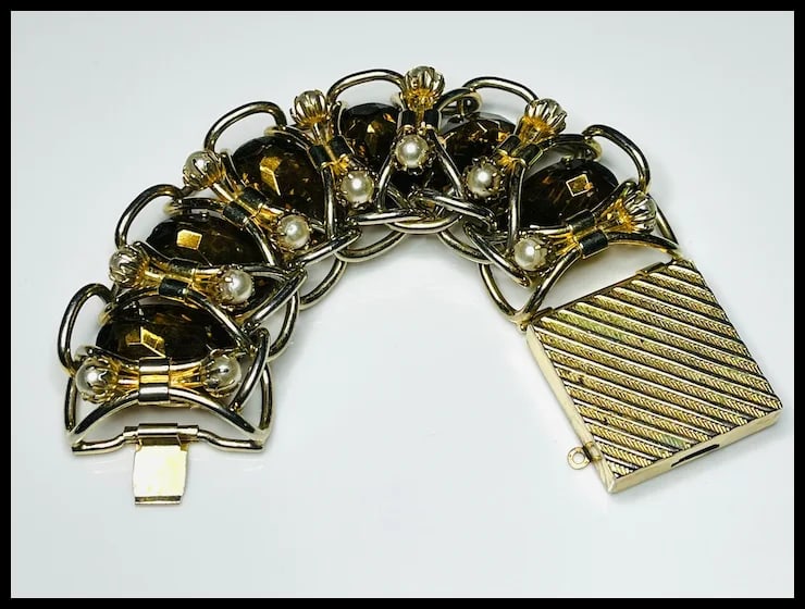 Vintage Costume Jewelry Statement Bracelet - 9