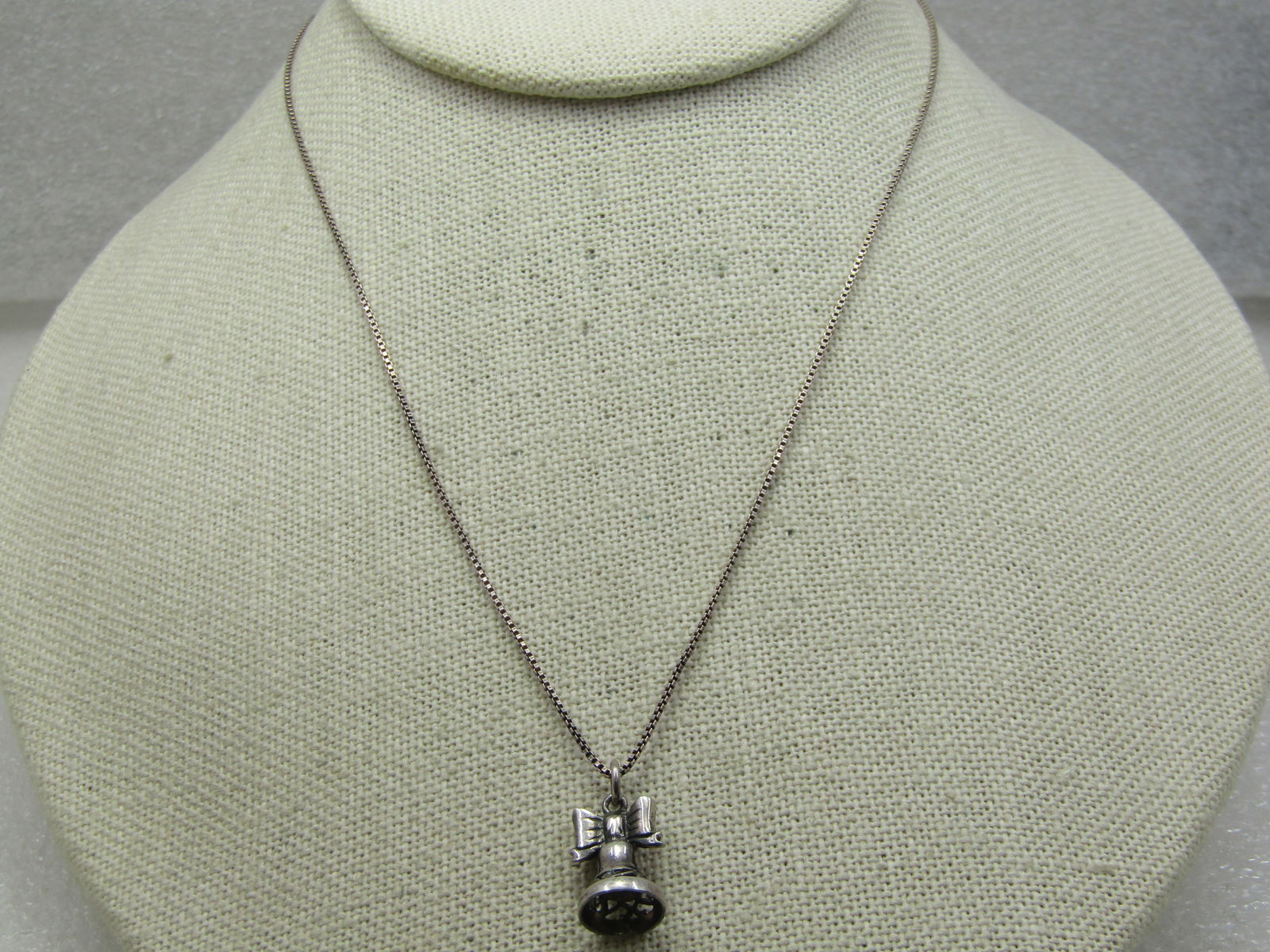 Vintage Sterling Bell Necklace, 16", 1960's-1970's - 4