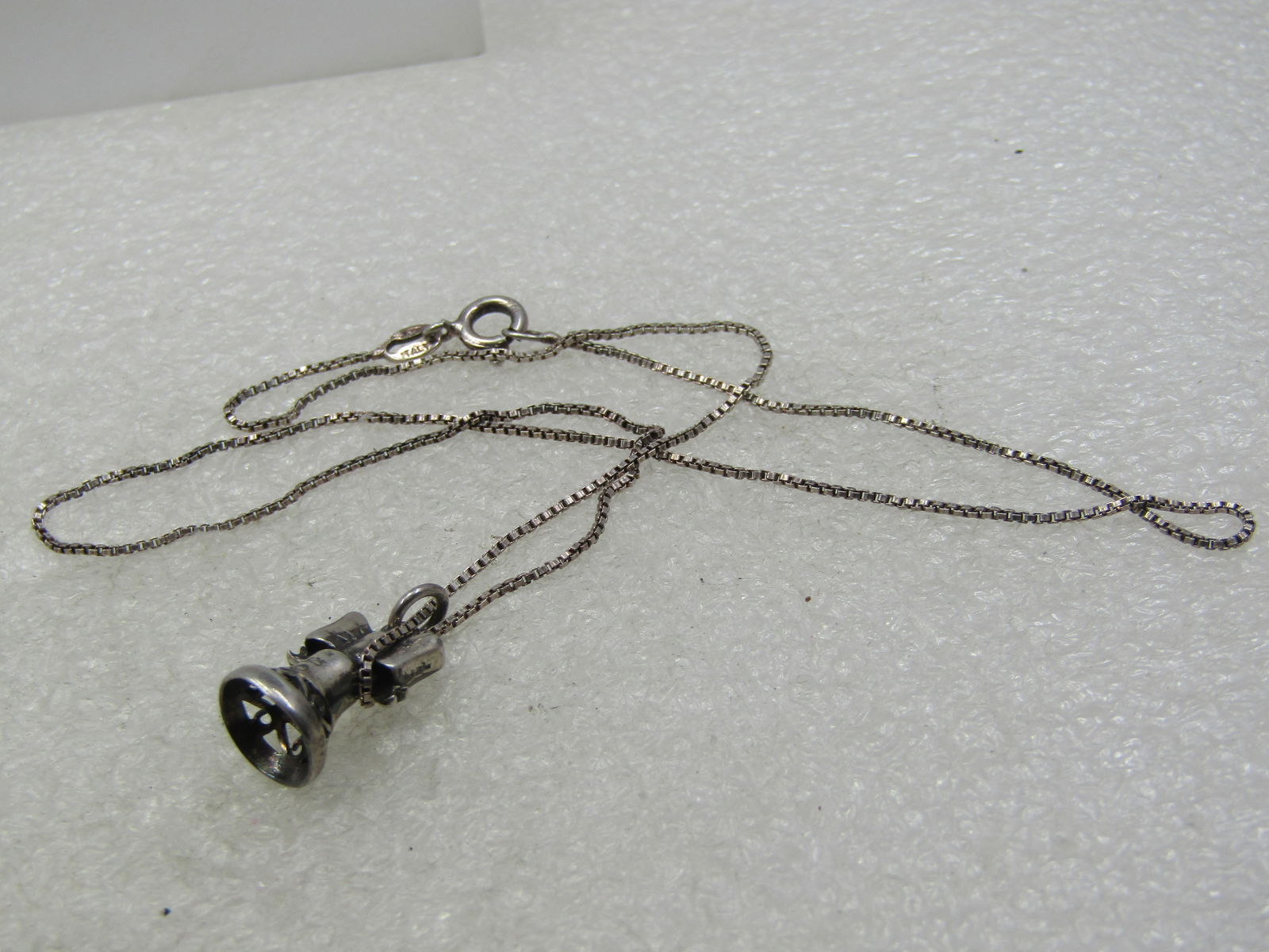 Vintage Sterling Bell Necklace, 16", 1960's-1970's - 5