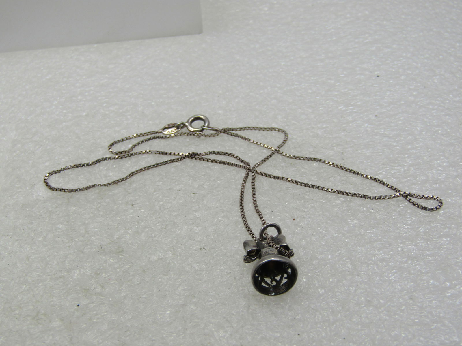 Vintage Sterling Bell Necklace, 16", 1960's-1970's - 6