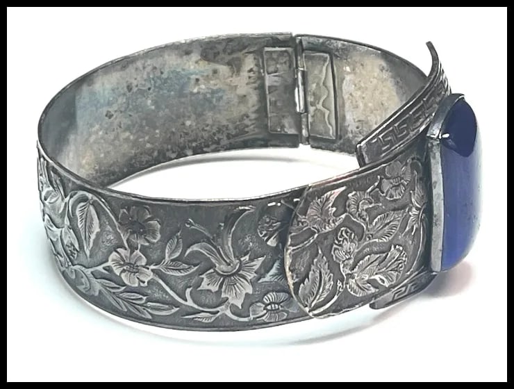 Estate Ornate Metal Buckle Bracelet - 3