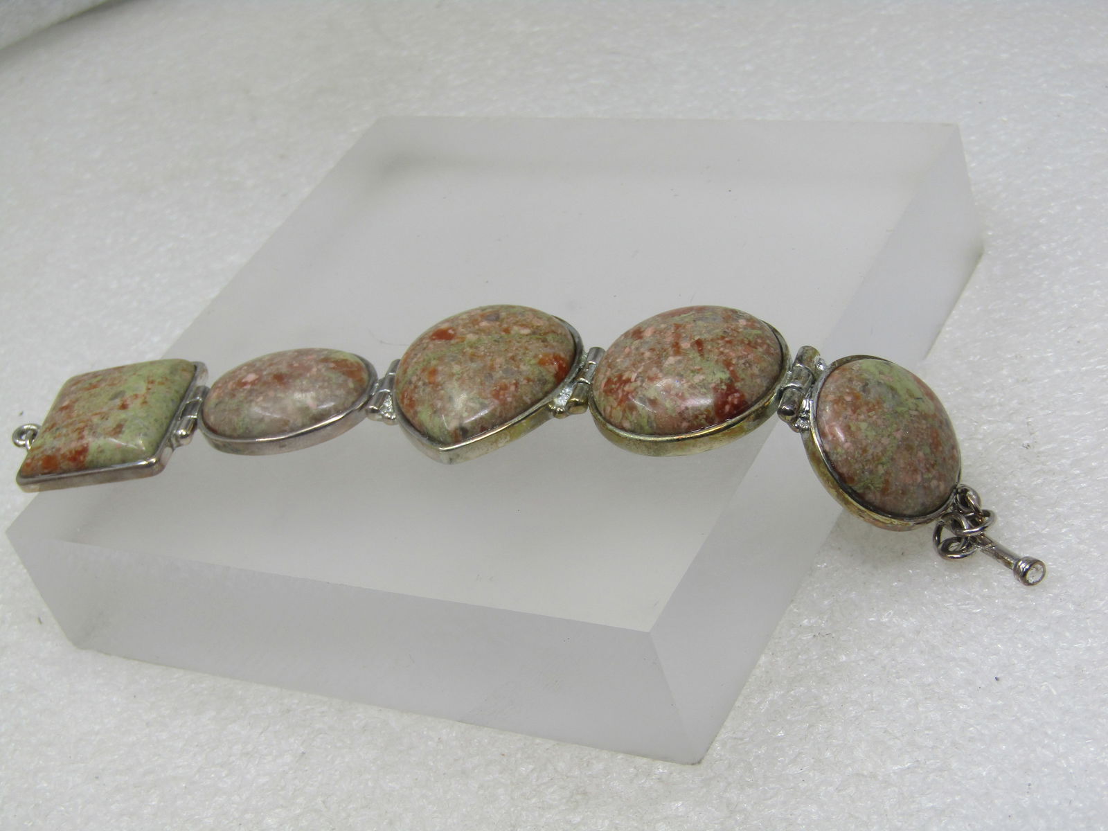 Vintage Southwestern Agate Bracelet , 7.25", Toggle Clasp - 2