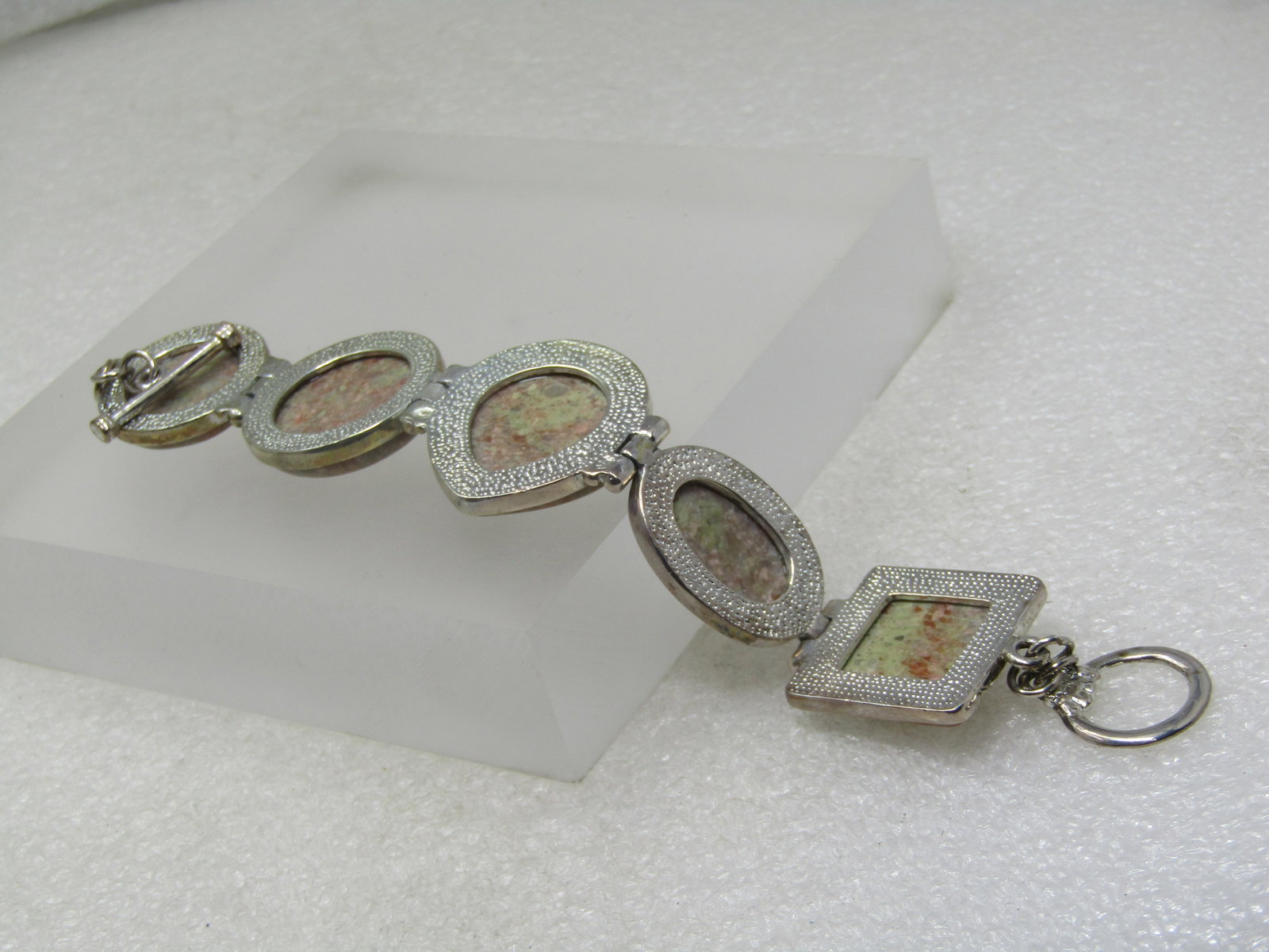 Vintage Southwestern Agate Bracelet , 7.25", Toggle Clasp - 3