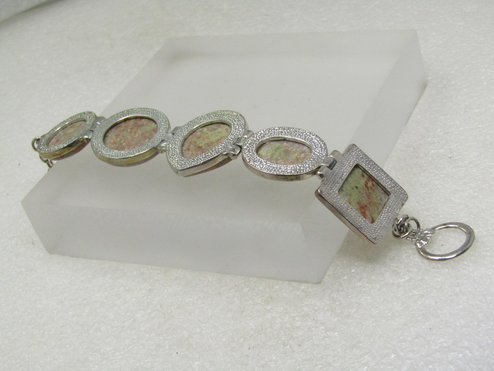 Vintage Southwestern Agate Bracelet , 7.25", Toggle Clasp - 4