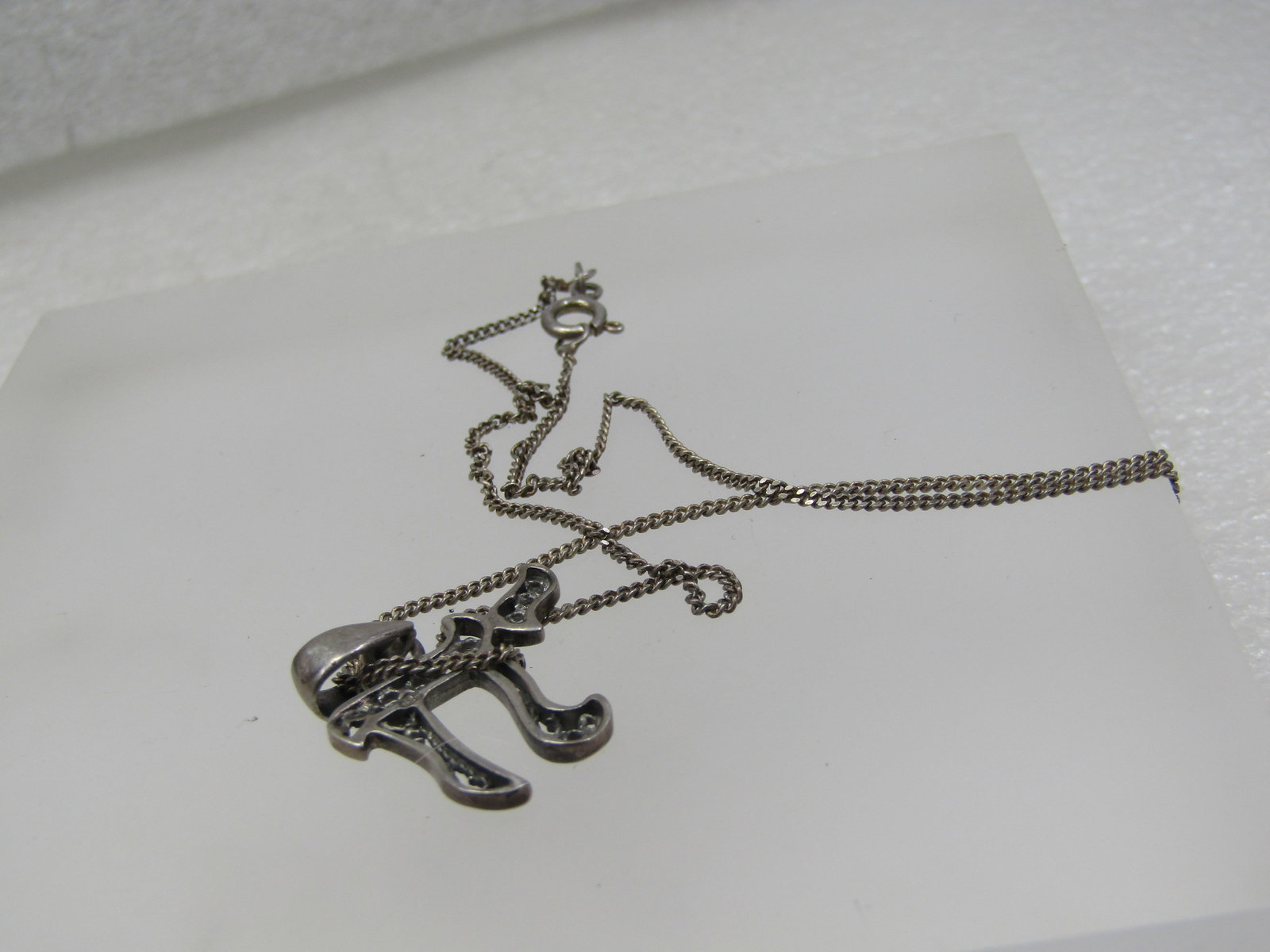 Vintage Sterling Silver Jewish Life Symbol Necklace 16" - 4